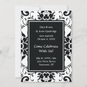 Uitnodiging voor bruiloft na-feest met damasten on (Voorkant)