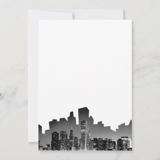 Uitnodiging voor bruiloft op bestemming Chicago (Achterkant)