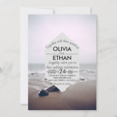 Uitnodiging voor bruiloft op het strand van Seasca (Voorkant)