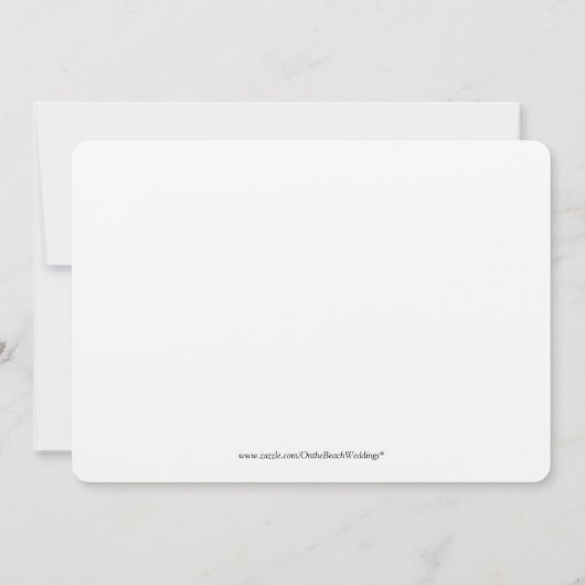 Uitnodiging voor bruiloft op touringcar-strand (Achterkant)