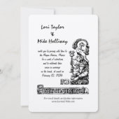 Uitnodiging voor bruiloft op touringcar-strand (Voorkant)