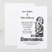 Uitnodiging voor bruiloft op touringcar-strand (Voorkant / Achterkant)