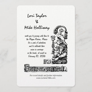 Uitnodiging voor bruiloft op touringcar-strand