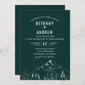 Uitnodiging voor bruiloft over mountainRange (Voorkant / Achterkant)