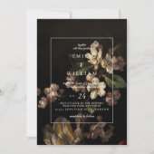 Uitnodiging voor bruiloft Romantic Moody Dark Flor (Voorkant)