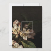 Uitnodiging voor bruiloft Romantic Moody Dark Flor (Achterkant)