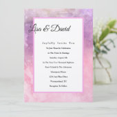 Uitnodiging voor bruiloft - Roze Waterverf (Staand voorkant)