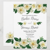 Uitnodiging voor bruiloft, Rozen van het land (Voorkant / Achterkant)