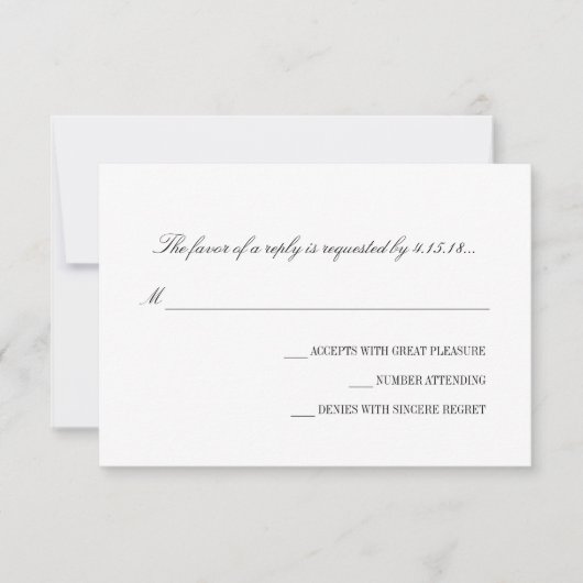 Uitnodiging voor bruiloft - RSVP | Basis (Voorkant)