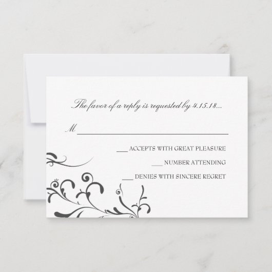 Uitnodiging voor bruiloft - RSVP | Floral Grace |w (Voorkant)