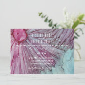 Uitnodiging voor bruiloft Turquoise en Lavendel (Staand voorkant)