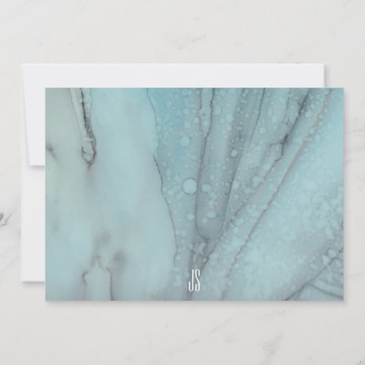 Uitnodiging voor bruiloft Turquoise en Lavendel (Achterkant)