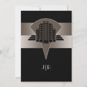 Uitnodiging voor bruiloft tussen Black en Bronze A (Achterkant)