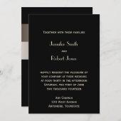 Uitnodiging voor bruiloft tussen Black en Bronze A (Voorkant / Achterkant)