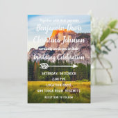 Uitnodiging voor bruiloft tussen Deer en Mountains (Staand voorkant)