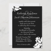 Uitnodiging voor bruiloft tussen zwart en wit (Voorkant)