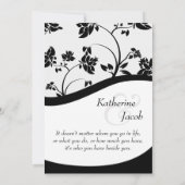 Uitnodiging voor bruiloft tussen zwart en wit (Achterkant)