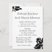 Uitnodiging voor bruiloft tussen zwart en wit (Voorkant)