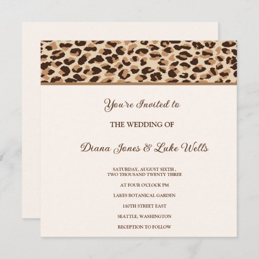 Uitnodiging voor bruiloft - Uitnodiging voor drukk (Voorkant / Achterkant)