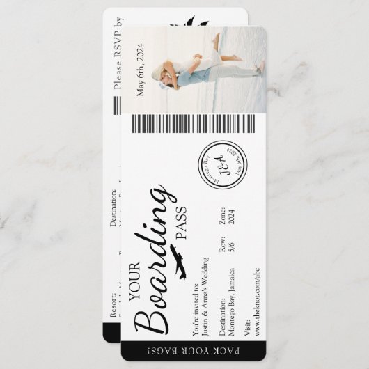 Uitnodiging voor bruiloft - Uitnodiging voor insta (Voorkant / Achterkant)