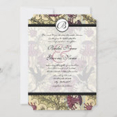  uitnodiging voor bruiloft van Berry Damask (Voorkant)