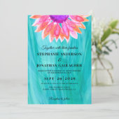 Uitnodiging voor bruiloft van Bright Floral (Staand voorkant)