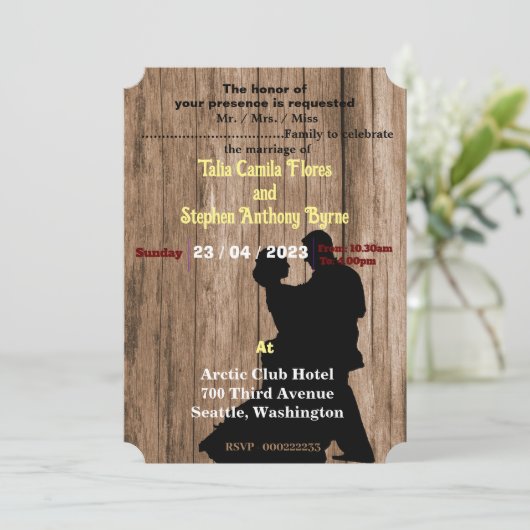 Uitnodiging voor bruiloft van Carpenter (Staand voorkant)