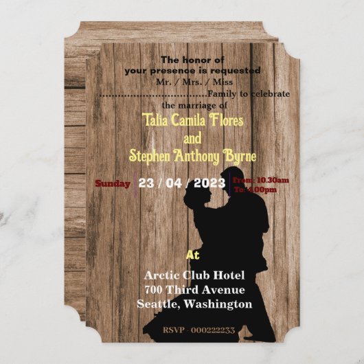 Uitnodiging voor bruiloft van Carpenter (Voorkant / Achterkant)