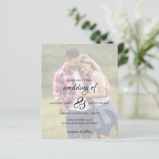 Uitnodiging voor bruiloft van foto's (Staand voorkant)