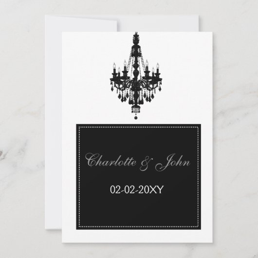 Uitnodiging voor bruiloft van handelier (Voorkant)