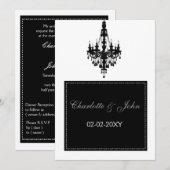 Uitnodiging voor bruiloft van handelier (Voorkant / Achterkant)