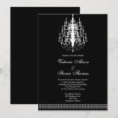 Uitnodiging voor bruiloft van handelier (Voorkant / Achterkant)