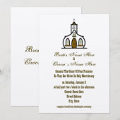 Uitnodiging voor bruiloft van kerk - van Bride & G (Voorkant / Achterkant)