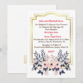 Uitnodiging voor bruiloft van ouders van de bruid (Voorkant / Achterkant)