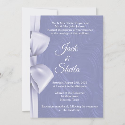 Uitnodiging voor bruiloft van Periwinkle (Achterkant)