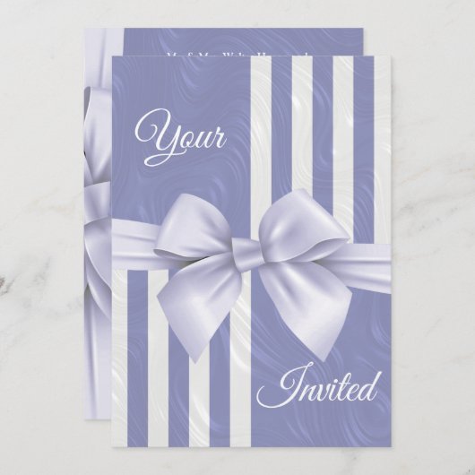 Uitnodiging voor bruiloft van Periwinkle (Voorkant / Achterkant)