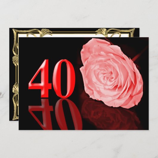 Uitnodiging voor bruiloft van Ruby (Voorkant / Achterkant)