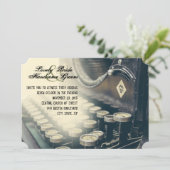  uitnodiging voor bruiloft voor schrijfmachines (Staand voorkant)