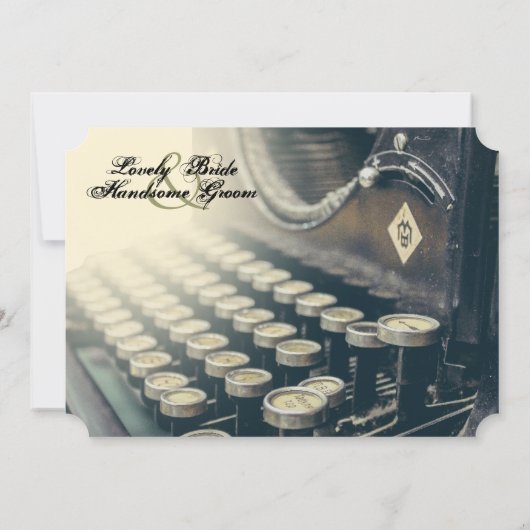  uitnodiging voor bruiloft voor schrijfmachines (Achterkant)