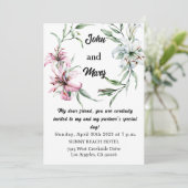 Uitnodiging voor bruiloft voor vrienden, Floral We (Staand voorkant)