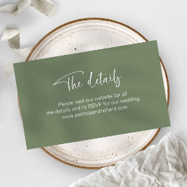 Uitnodiging voor bruiloft Website Details Online R Informatiekaartje
