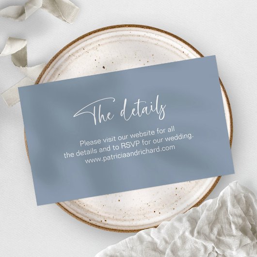 Uitnodiging voor bruiloft Website Details Online R Informatiekaartje