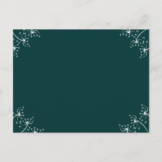 Uitnodiging voor bruiloft Wilde Bloemhoeken Briefkaart (Achterkant)