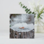 Uitnodiging voor bruiloft—Winterbruiloft (Staand voorkant)