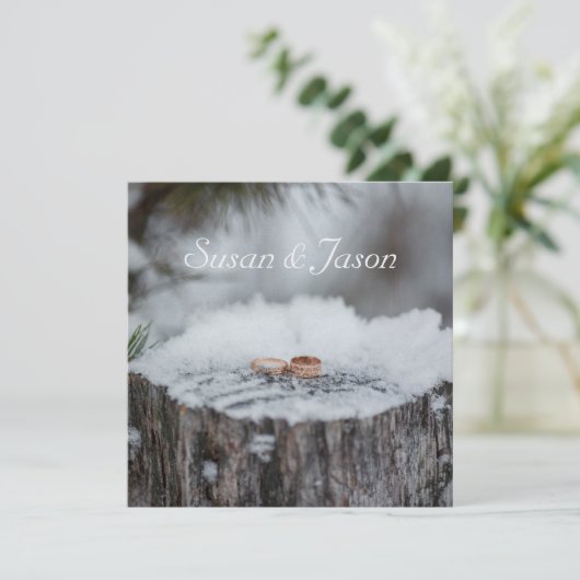 Uitnodiging voor bruiloft—Winterbruiloft (Staand voorkant)