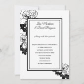 Uitnodiging voor bruiloft - Zwart-wit (Voorkant)