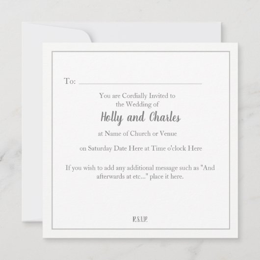 Uitnodiging voor bruiloften. Atmosferische Snowy-b (Achterkant)