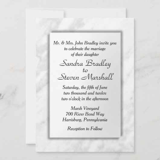 Uitnodiging voor bruiloften door de arts en de adv (Achterkant)