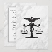 Uitnodiging voor bruiloften door de arts en de adv (Voorkant / Achterkant)