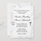 Uitnodiging voor bruiloften door de arts en de adv (Achterkant)